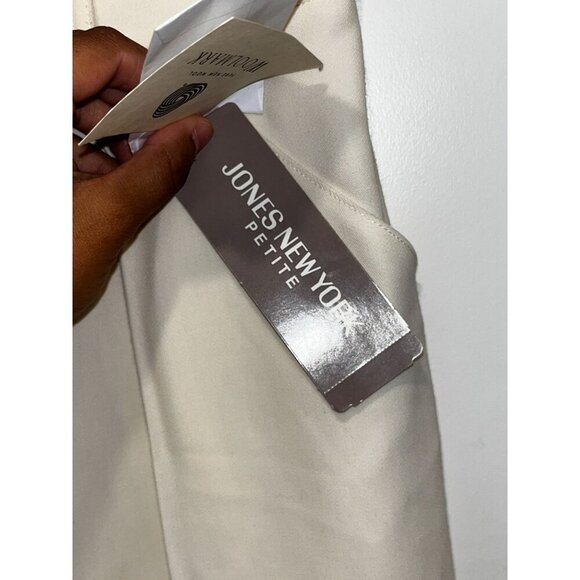 NWT Jones New York Cream High-Waist Pleated Wide Legs Women's Pants Size 8P - Picture 5 of 10